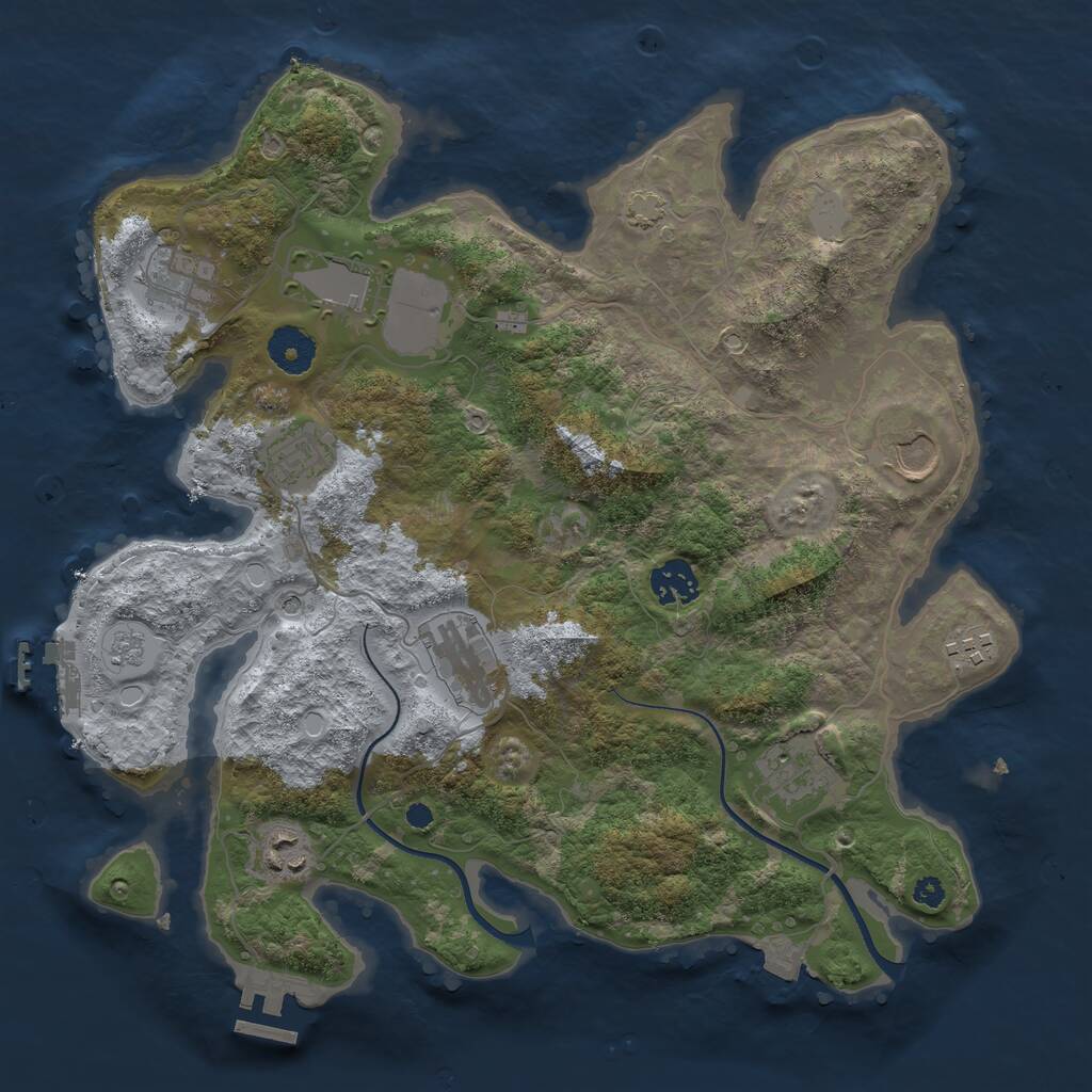 Rust Map: Procedural Map, Size: 3500, Seed: 1685544195, 15 Monuments