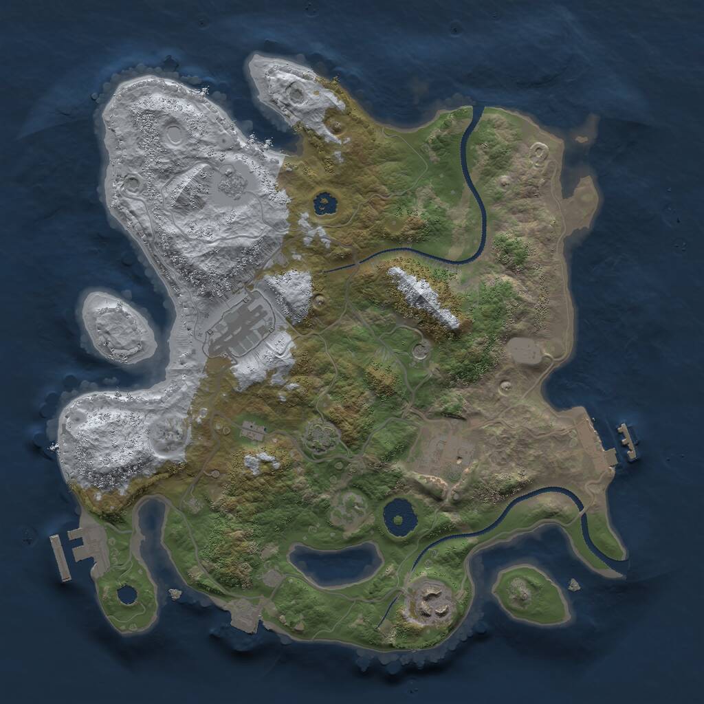 Rust Map: Procedural Map, Size: 3000, Seed: 170957789, 9 Monuments