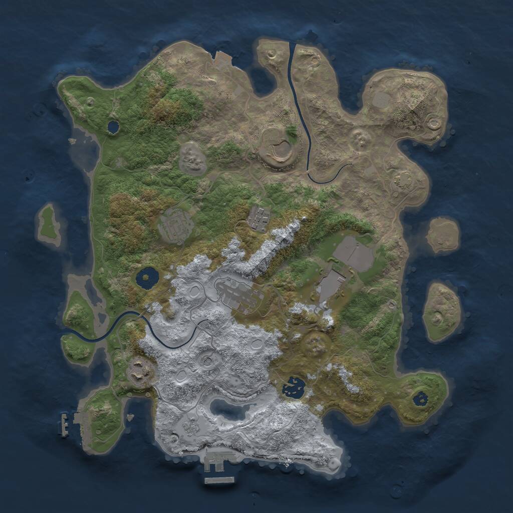 Rust Map: Procedural Map, Size: 3500, Seed: 1632029510, 13 Monuments