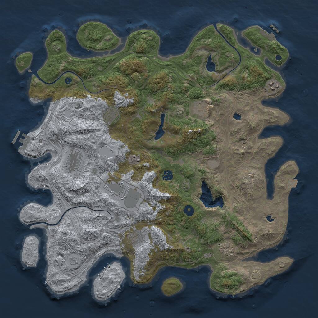 Rust Map: Procedural Map, Size: 4500, Seed: 512314, 15 Monuments