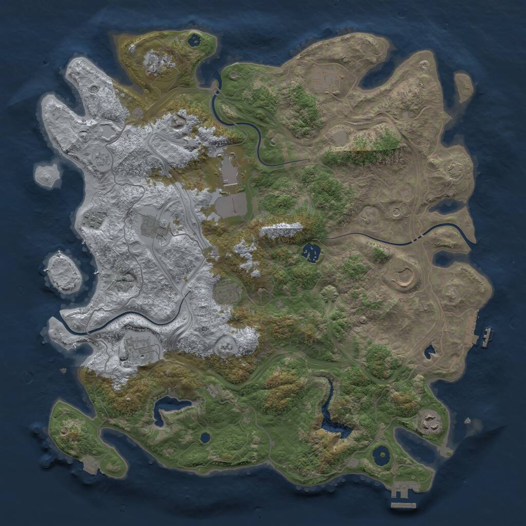 Rust Map: Procedural Map, Size: 4250, Seed: 546821594, 16 Monuments