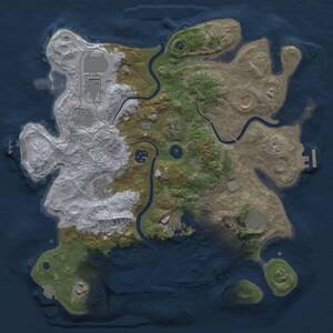 Thumbnail Rust Map: Procedural Map, Size: 3750, Seed: 2136465095, 16 Monuments