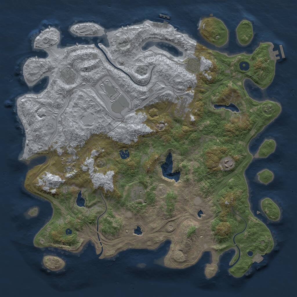 Rust Map: Procedural Map, Size: 4500, Seed: 927855233, 15 Monuments
