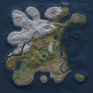 Thumbnail Rust Map: Procedural Map, Size: 3000, Seed: 1119702074, 10 Monuments