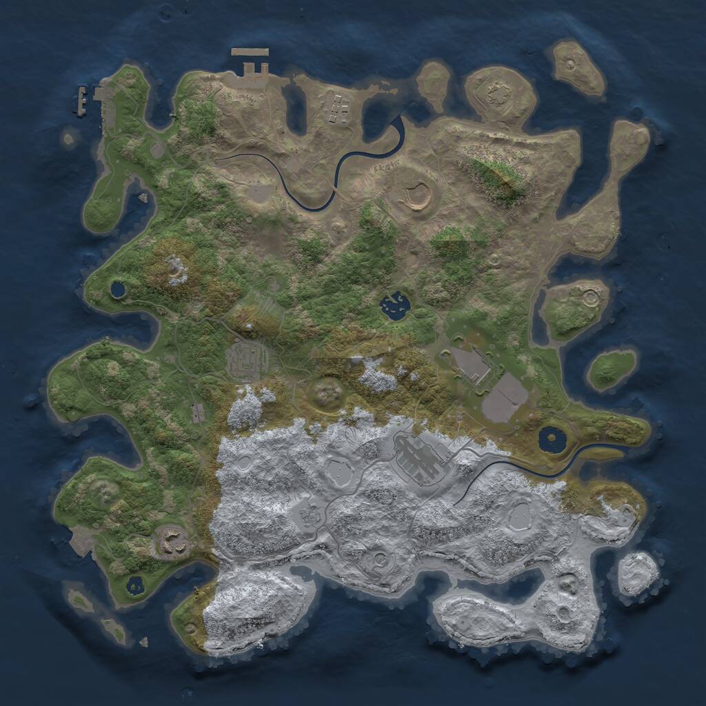 Rust Map: Procedural Map, Size: 3800, Seed: 17906113, 13 Monuments