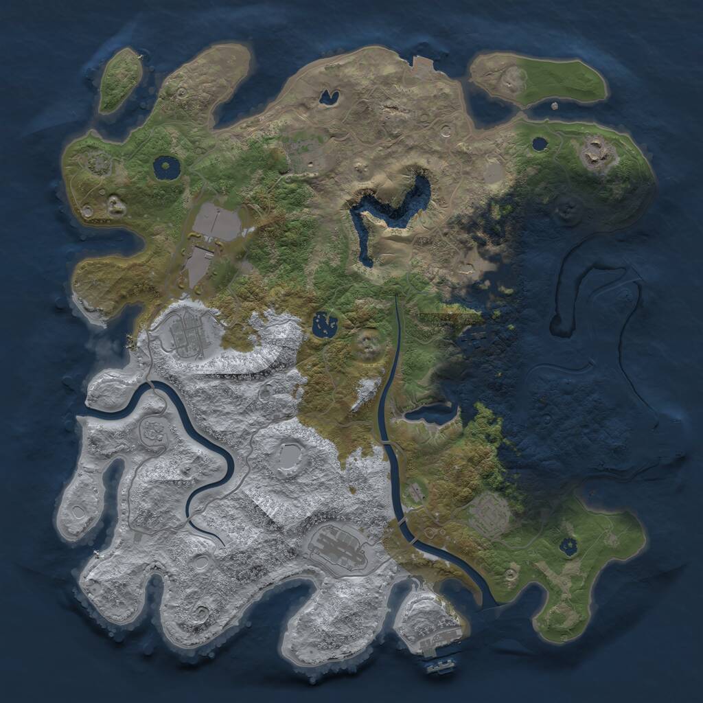 Rust Map: Procedural Map, Size: 4000, Seed: 350257494, 15 Monuments