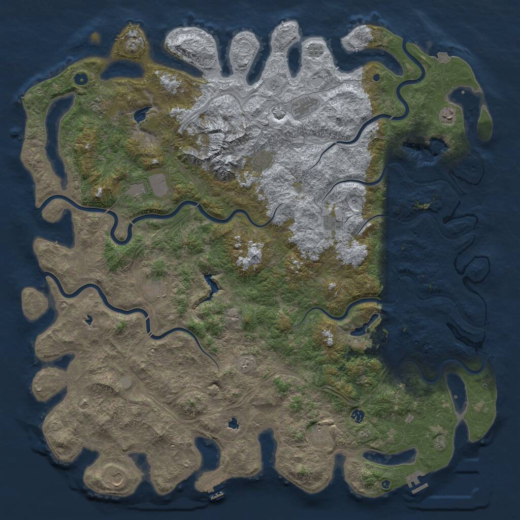 Rust Map: Procedural Map, Size: 6000, Seed: 1540581796, 17 Monuments