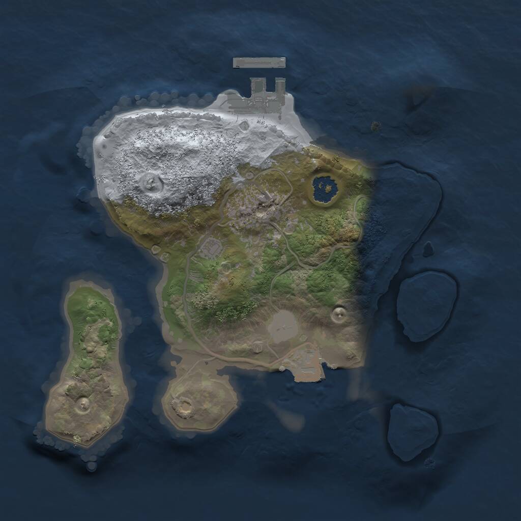 Rust Map: Procedural Map, Size: 2000, Seed: 1610540411, 2 Monuments