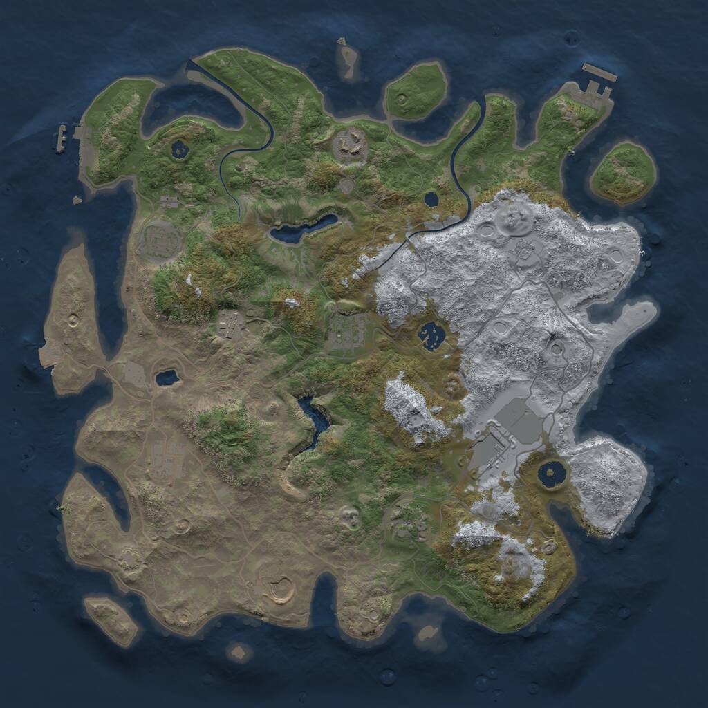 Rust Map: Procedural Map, Size: 4000, Seed: 609421639, 15 Monuments