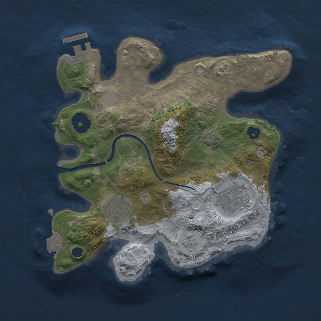 Rust Map: Procedural Map, Size: 2500, Seed: 131079629, 6 Monuments