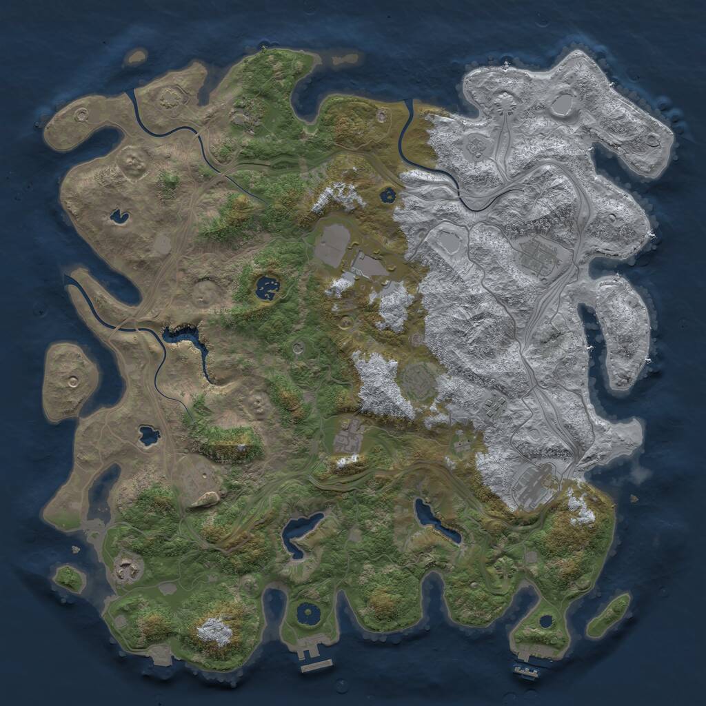 Rust Map: Procedural Map, Size: 4500, Seed: 2119811985, 16 Monuments