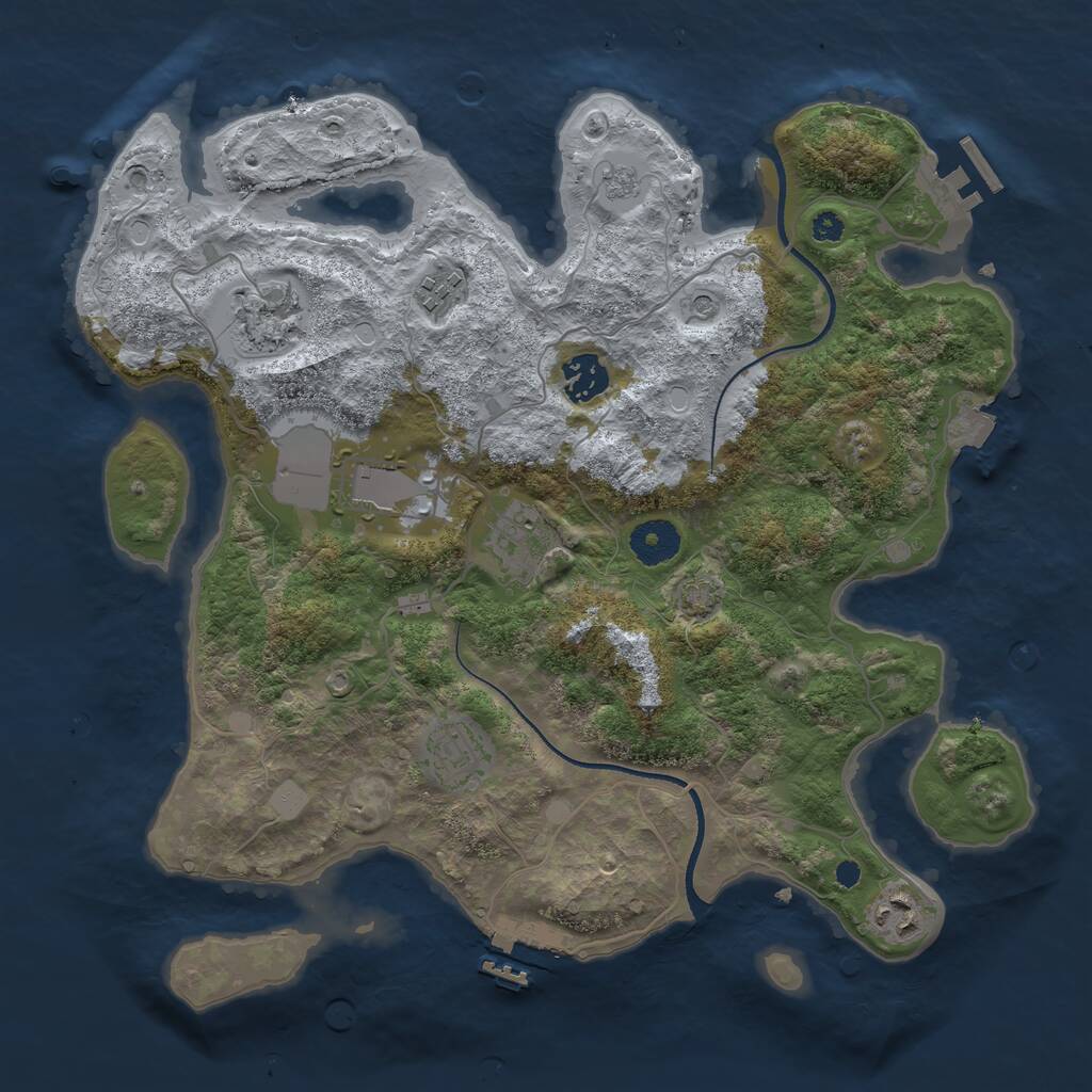 Rust Map: Procedural Map, Size: 3500, Seed: 1311197329, 13 Monuments