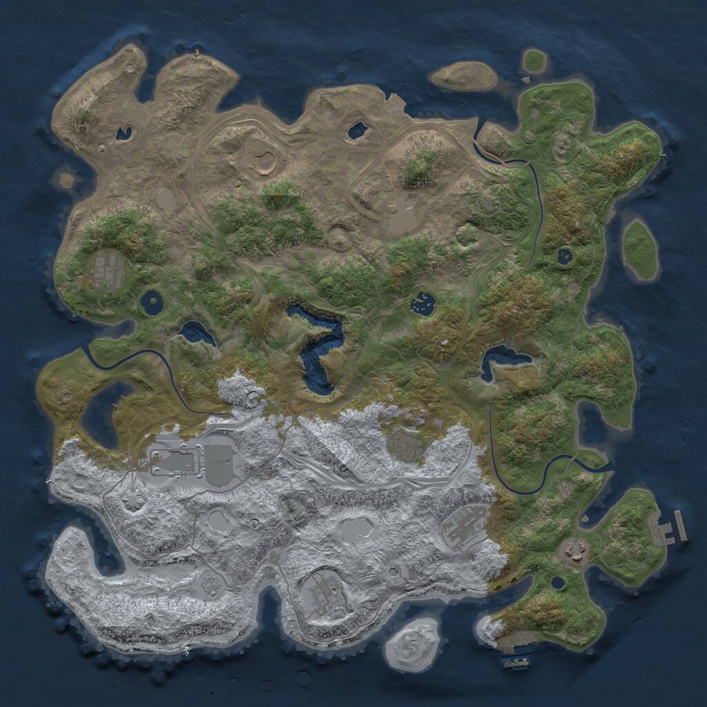 Rust Map: Procedural Map, Size: 4500, Seed: 287254771, 15 Monuments