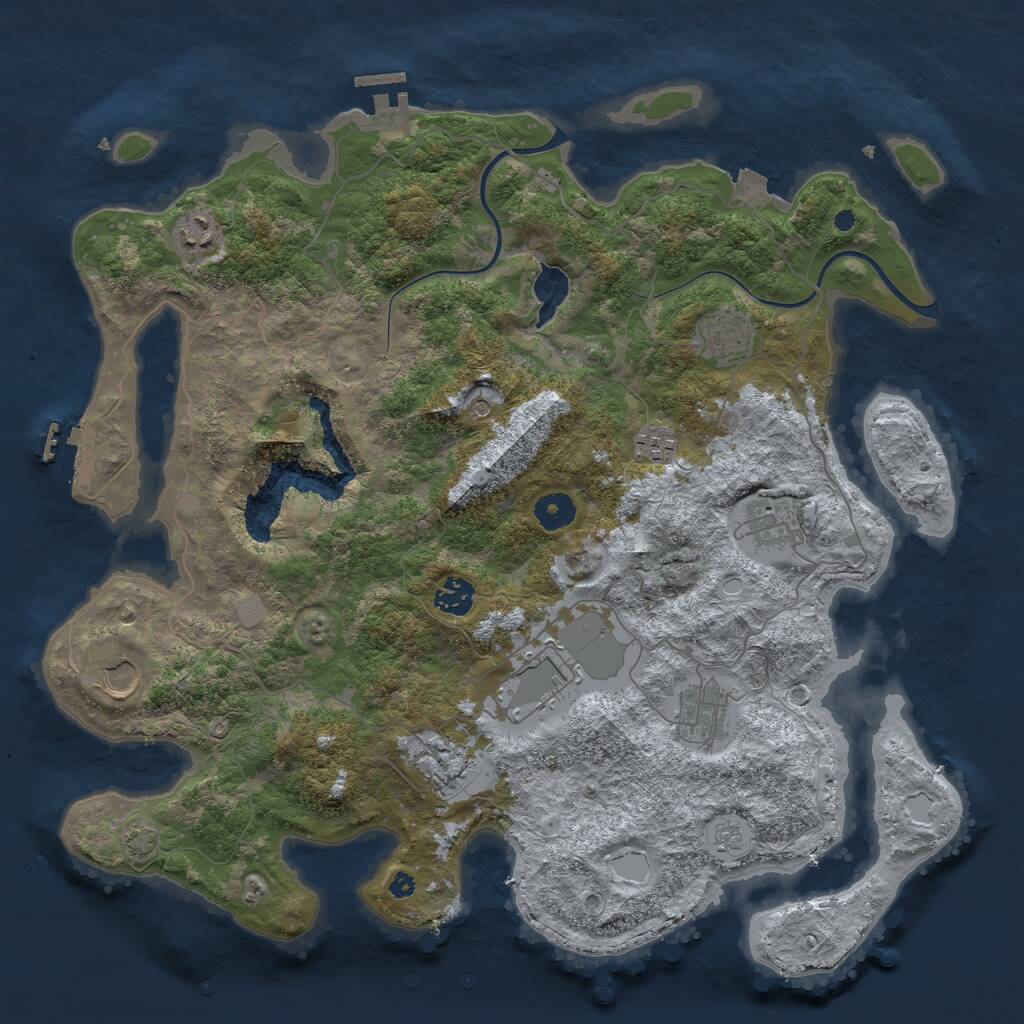 Rust Map: Procedural Map, Size: 4000, Seed: 193972158, 15 Monuments