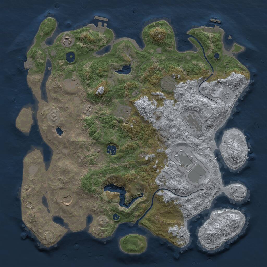 Rust Map: Procedural Map, Size: 4000, Seed: 153907861, 15 Monuments