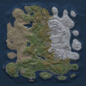 Thumbnail Rust Map: Procedural Map, Size: 4000, Seed: 1352047051, 15 Monuments