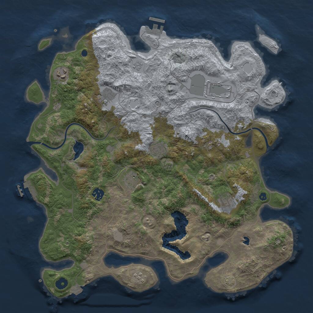 Rust Map: Procedural Map, Size: 4000, Seed: 1774017961, 15 Monuments