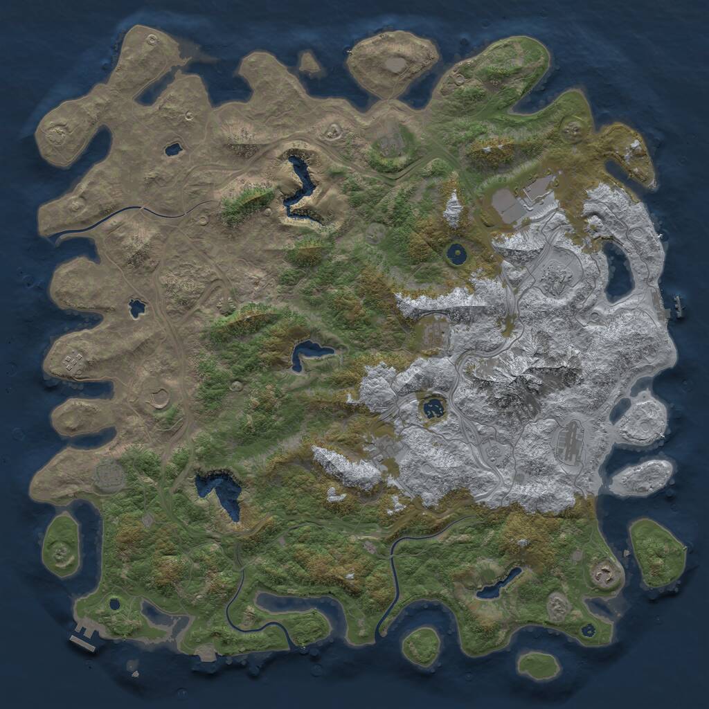 Rust Map: Procedural Map, Size: 5351, Seed: 1730854876, 17 Monuments