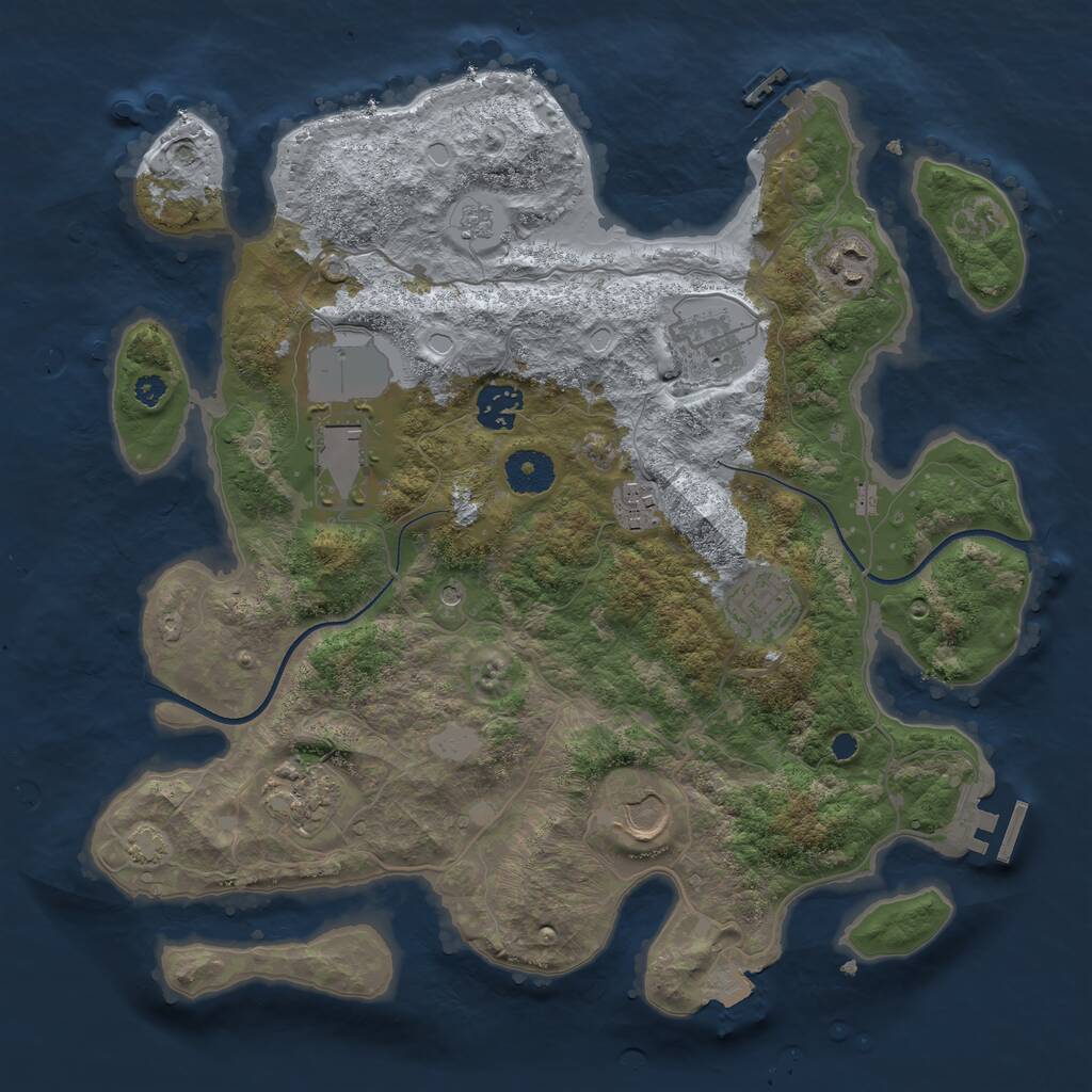 Rust Map: Procedural Map, Size: 3500, Seed: 314929040, 14 Monuments