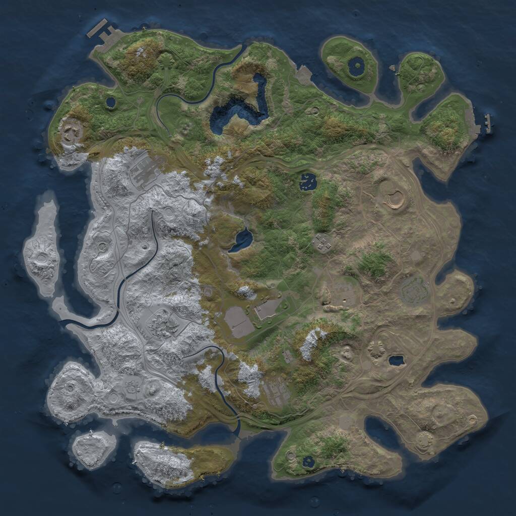 Rust Map: Procedural Map, Size: 4250, Seed: 862617, 16 Monuments