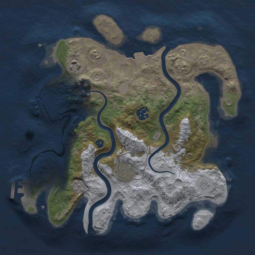 Rust Map: Procedural Map, Size: 3000, Seed: 55000, 10 Monuments