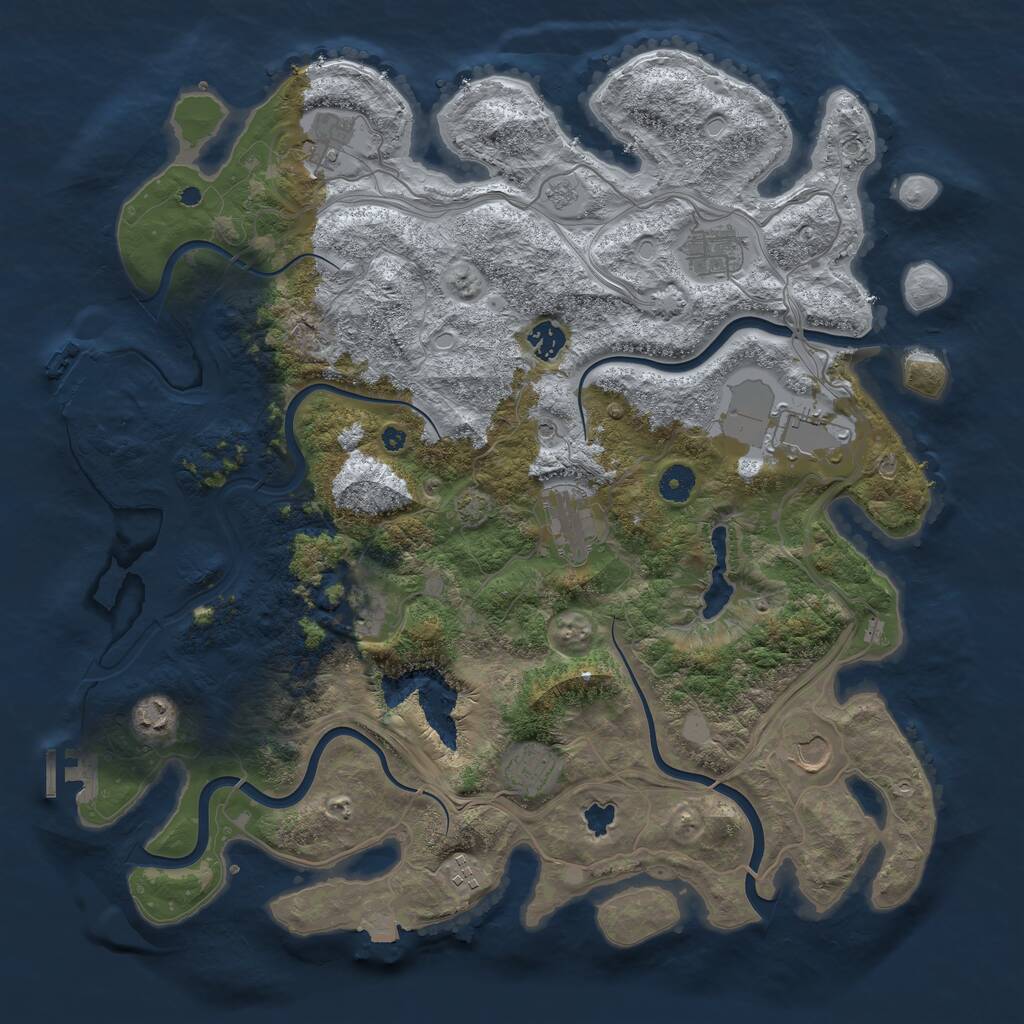 Rust Map: Procedural Map, Size: 4250, Seed: 161442, 16 Monuments