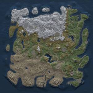 Thumbnail Rust Map: Procedural Map, Size: 4500, Seed: 450396453, 16 Monuments