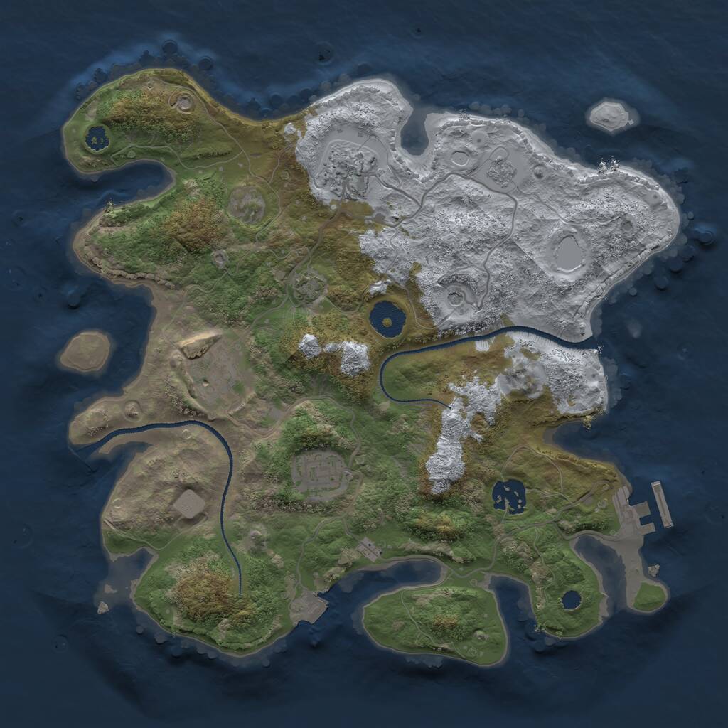 Rust Map: Procedural Map, Size: 3100, Seed: 1337487820, 9 Monuments