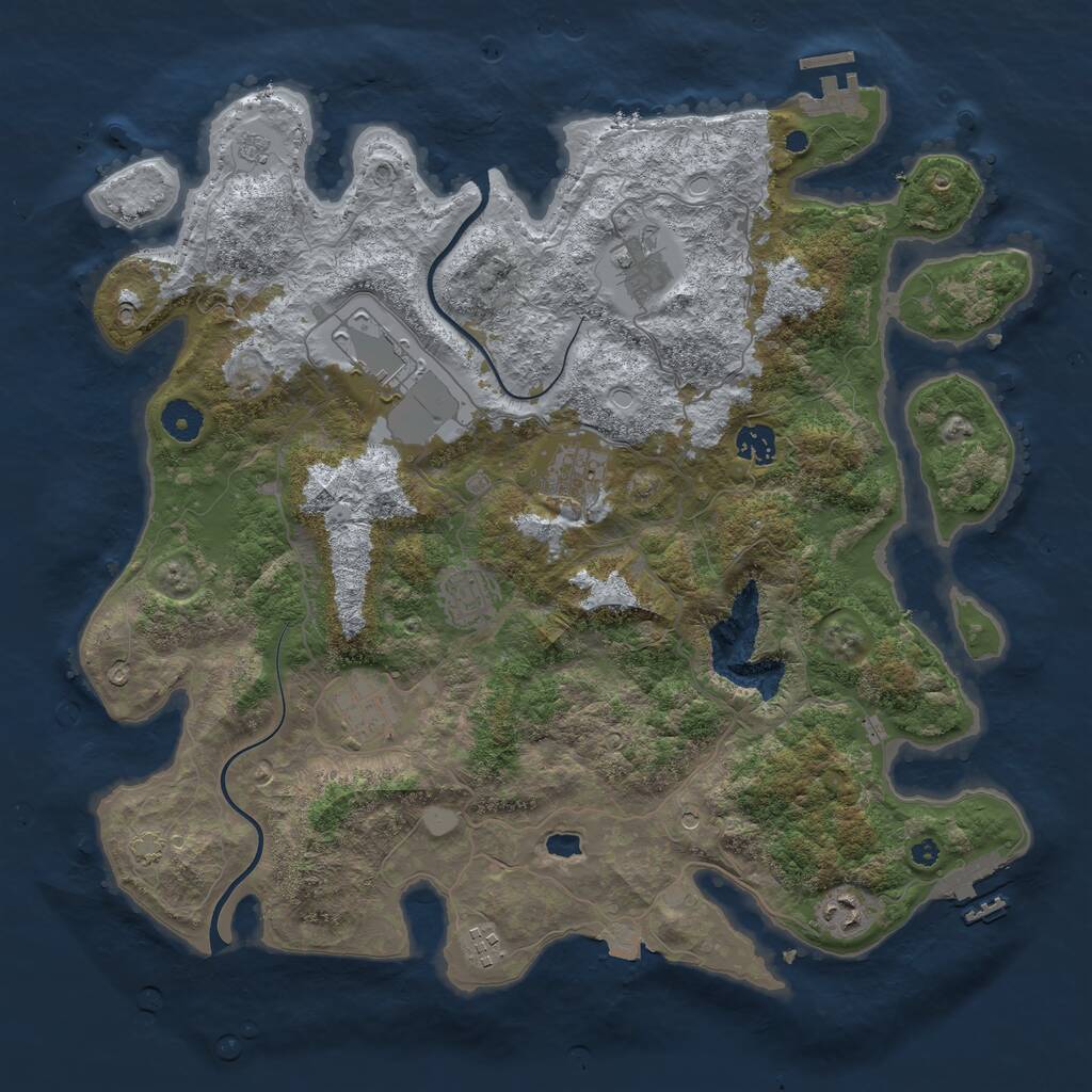 Rust Map: Procedural Map, Size: 4000, Seed: 1972045407, 14 Monuments
