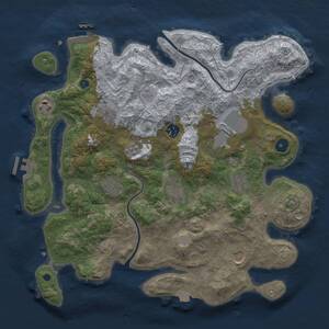Thumbnail Rust Map: Procedural Map, Size: 3700, Seed: 998133, 15 Monuments