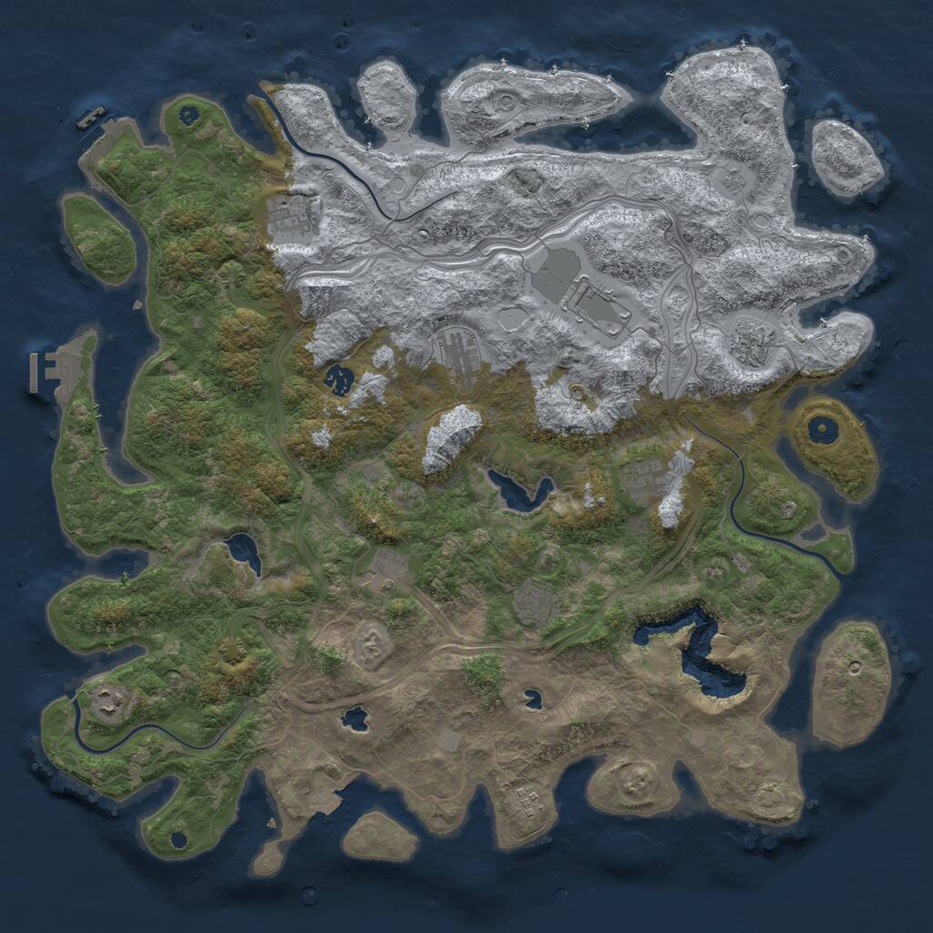 Rust Map: Procedural Map, Size: 4733, Seed: 487784, 16 Monuments