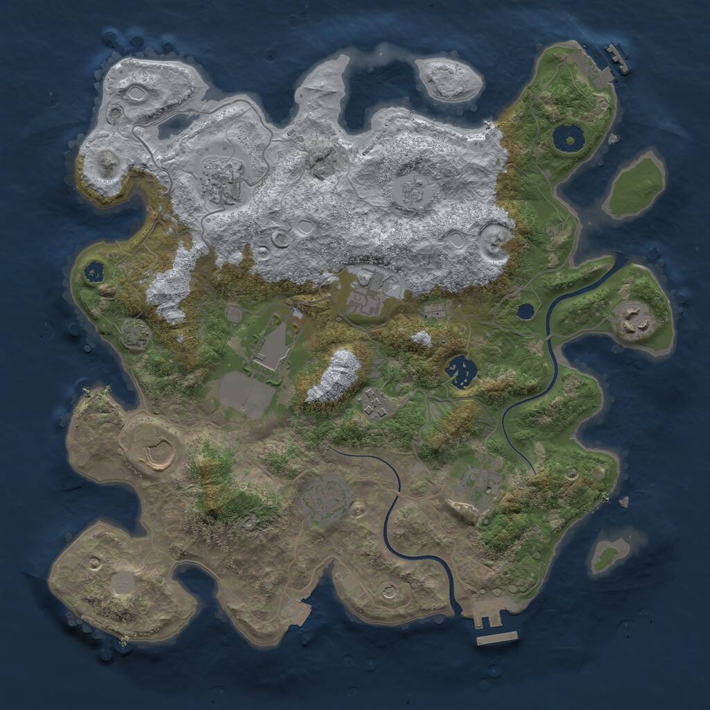 Rust Map: Procedural Map, Size: 3500, Seed: 88456329, 15 Monuments
