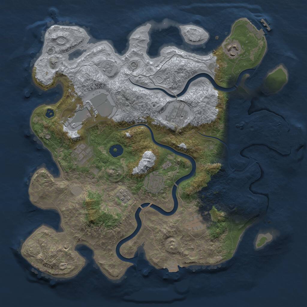 Rust Map: Procedural Map, Size: 3500, Seed: 88456329, 13 Monuments