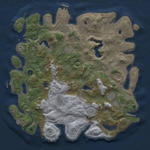 Thumbnail Rust Map: Procedural Map, Size: 4500, Seed: 1364654094, 15 Monuments