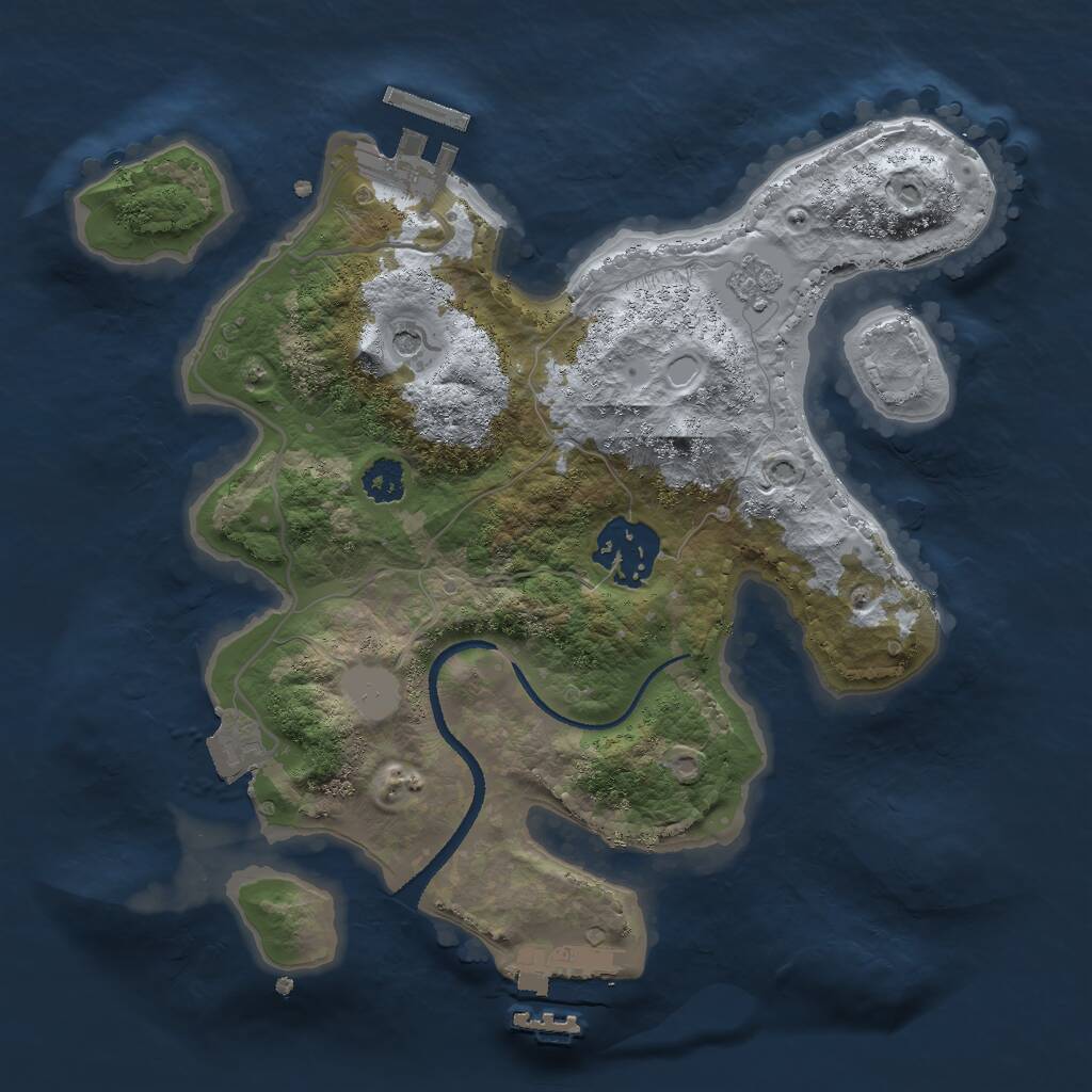 Rust Map: Procedural Map, Size: 2500, Seed: 165198032, 6 Monuments