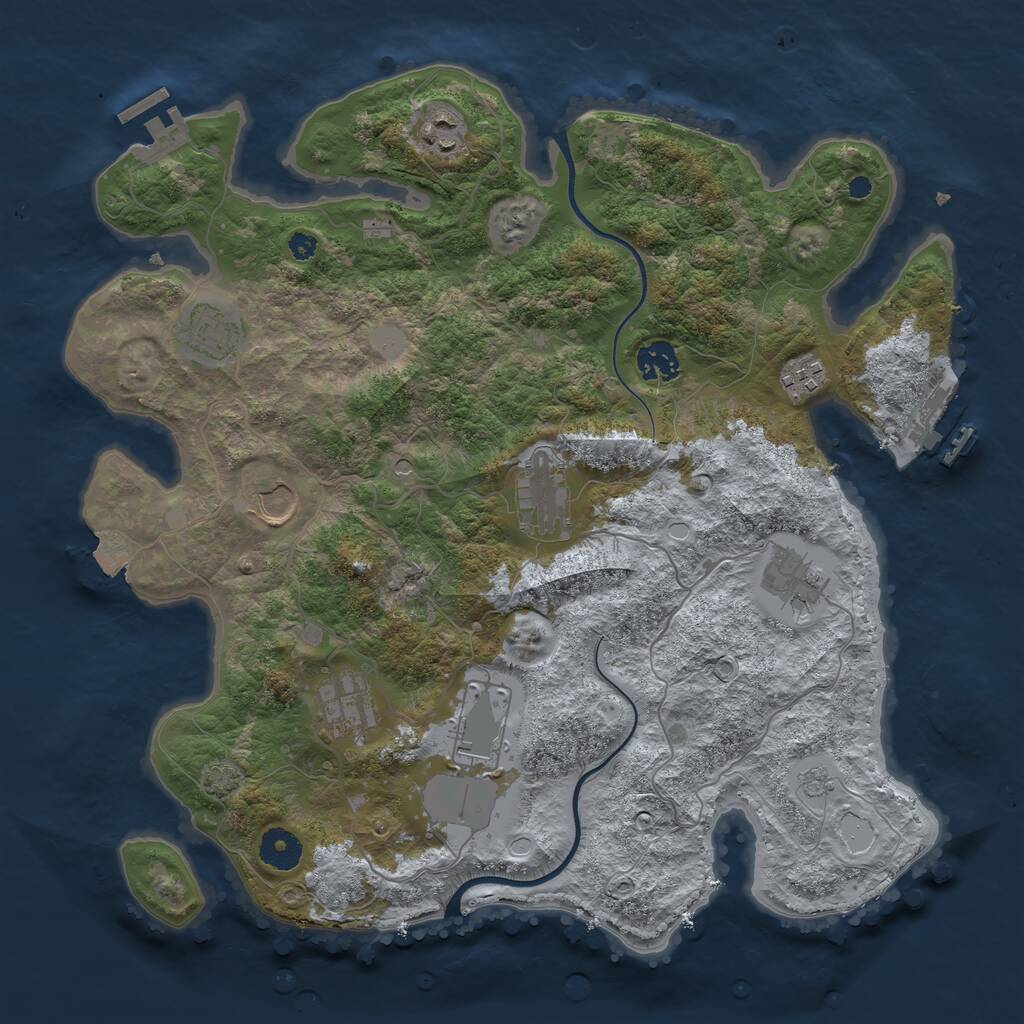 Rust Map: Procedural Map, Size: 3700, Seed: 171089155, 15 Monuments