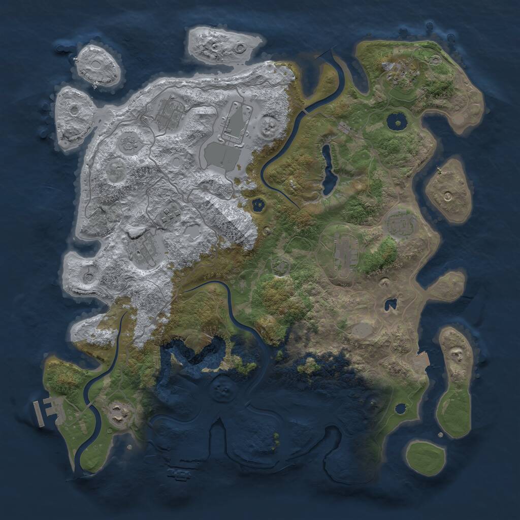 Rust Map: Procedural Map, Size: 4000, Seed: 367810971, 14 Monuments