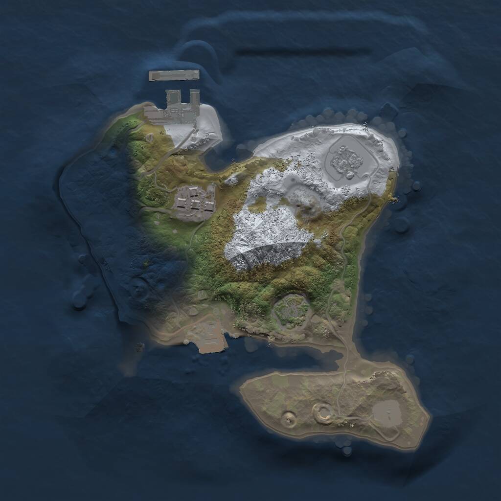Rust Map: Procedural Map, Size: 2000, Seed: 922834896, 5 Monuments