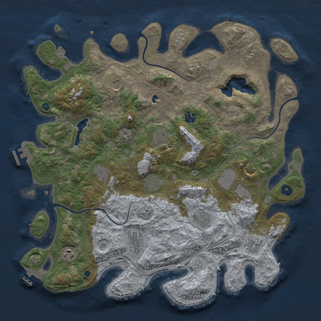 Rust Map: Procedural Map, Size: 4250, Seed: 375012637, 17 Monuments