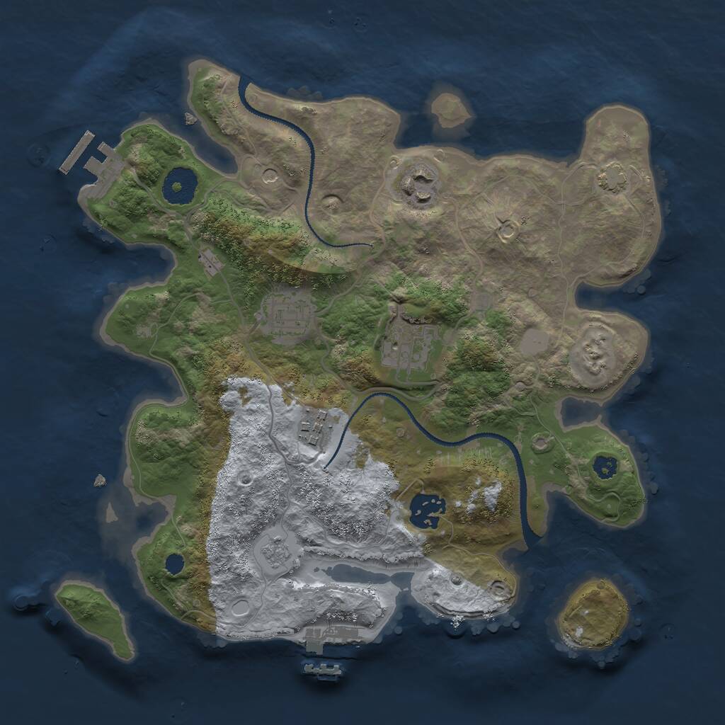 Rust Map: Procedural Map, Size: 3000, Seed: 1631752422, 11 Monuments