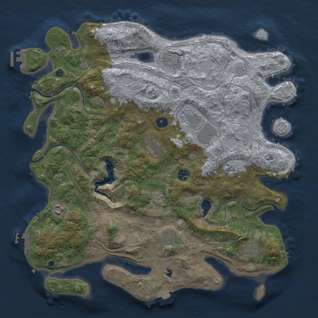 Rust Map: Procedural Map, Size: 4250, Seed: 729621270, 15 Monuments