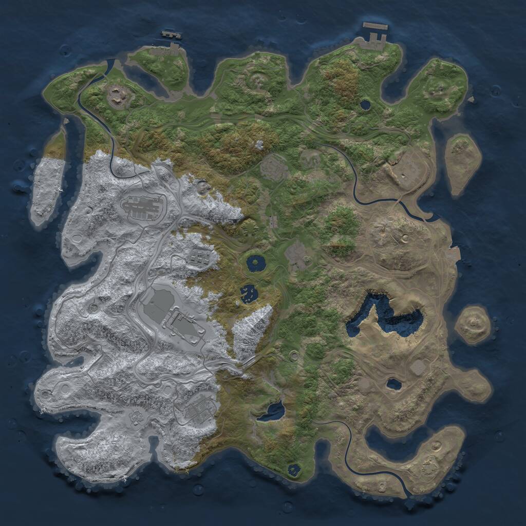 Rust Map: Procedural Map, Size: 4300, Seed: 199043, 15 Monuments