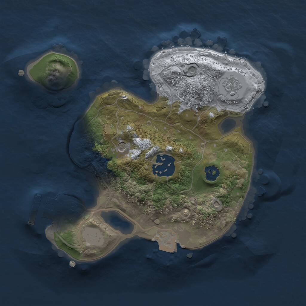 Rust Map: Procedural Map, Size: 2000, Seed: 1345230696, 5 Monuments
