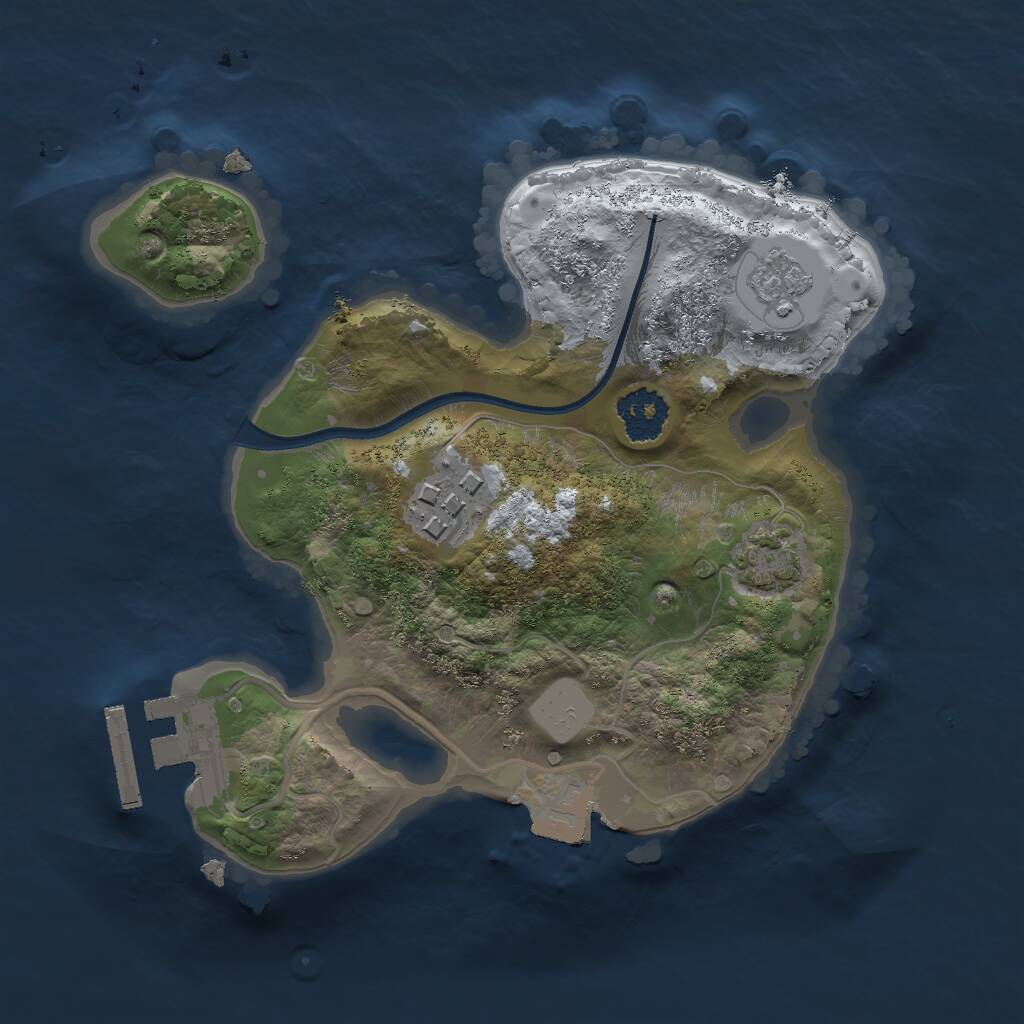 Rust Map: Procedural Map, Size: 2000, Seed: 1345230696, 5 Monuments