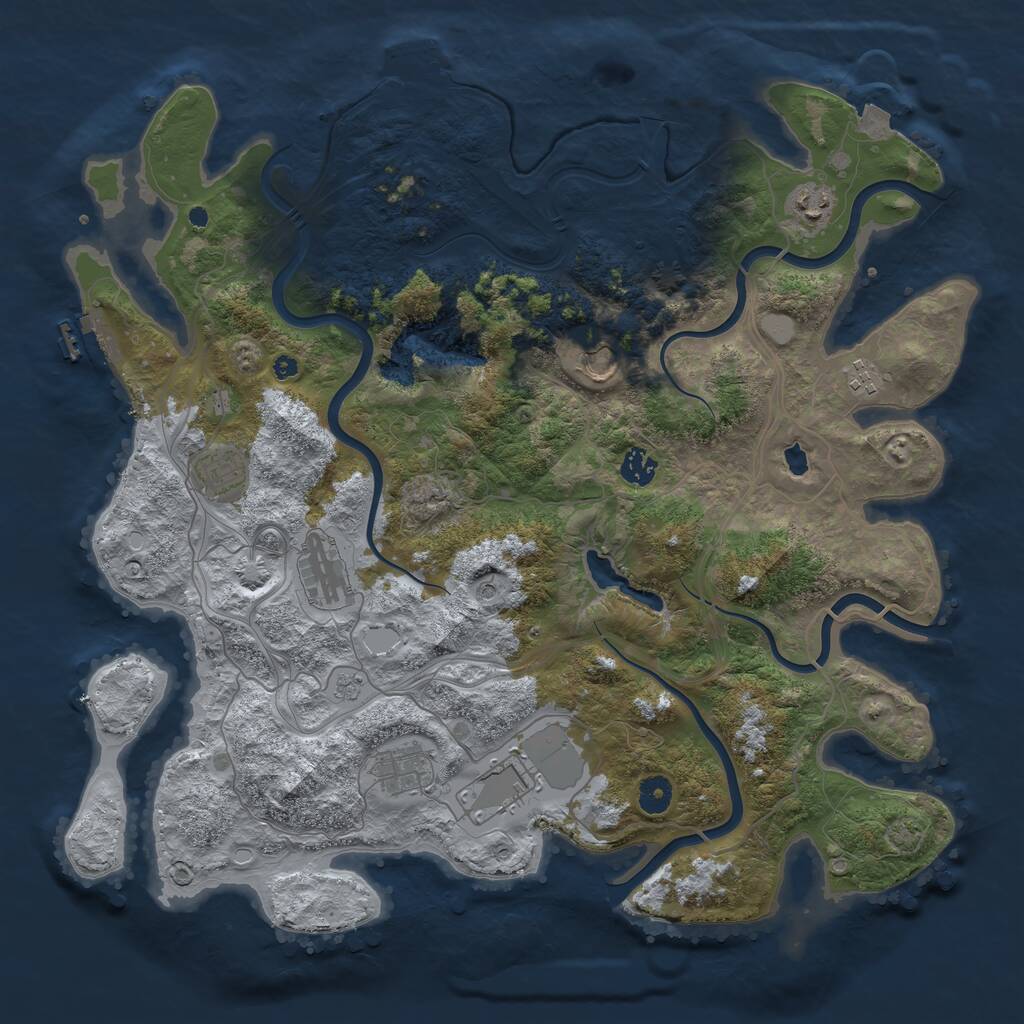 Rust Map: Procedural Map, Size: 4250, Seed: 326222018, 14 Monuments