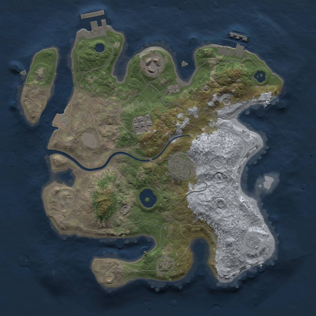 Rust Map: Procedural Map, Size: 2700, Seed: 1198210977, 9 Monuments