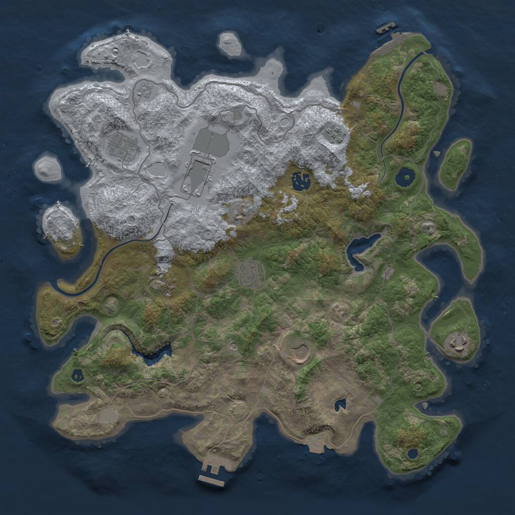 Rust Map: Procedural Map, Size: 4000, Seed: 54546, 14 Monuments
