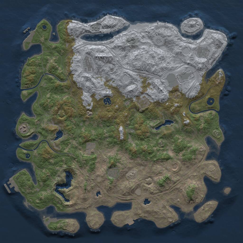 Rust Map: Procedural Map, Size: 4800, Seed: 12591651, 16 Monuments
