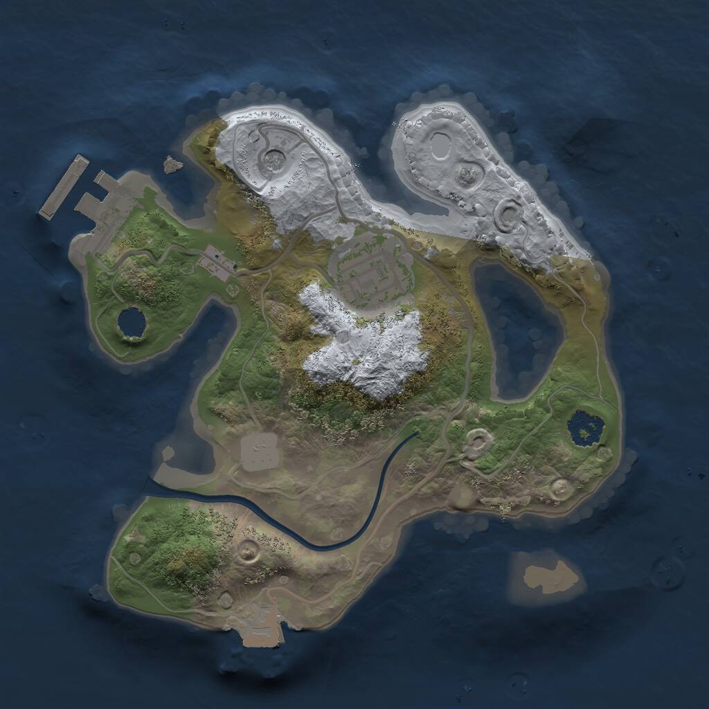Rust Map: Procedural Map, Size: 2000, Seed: 1305795211, 4 Monuments