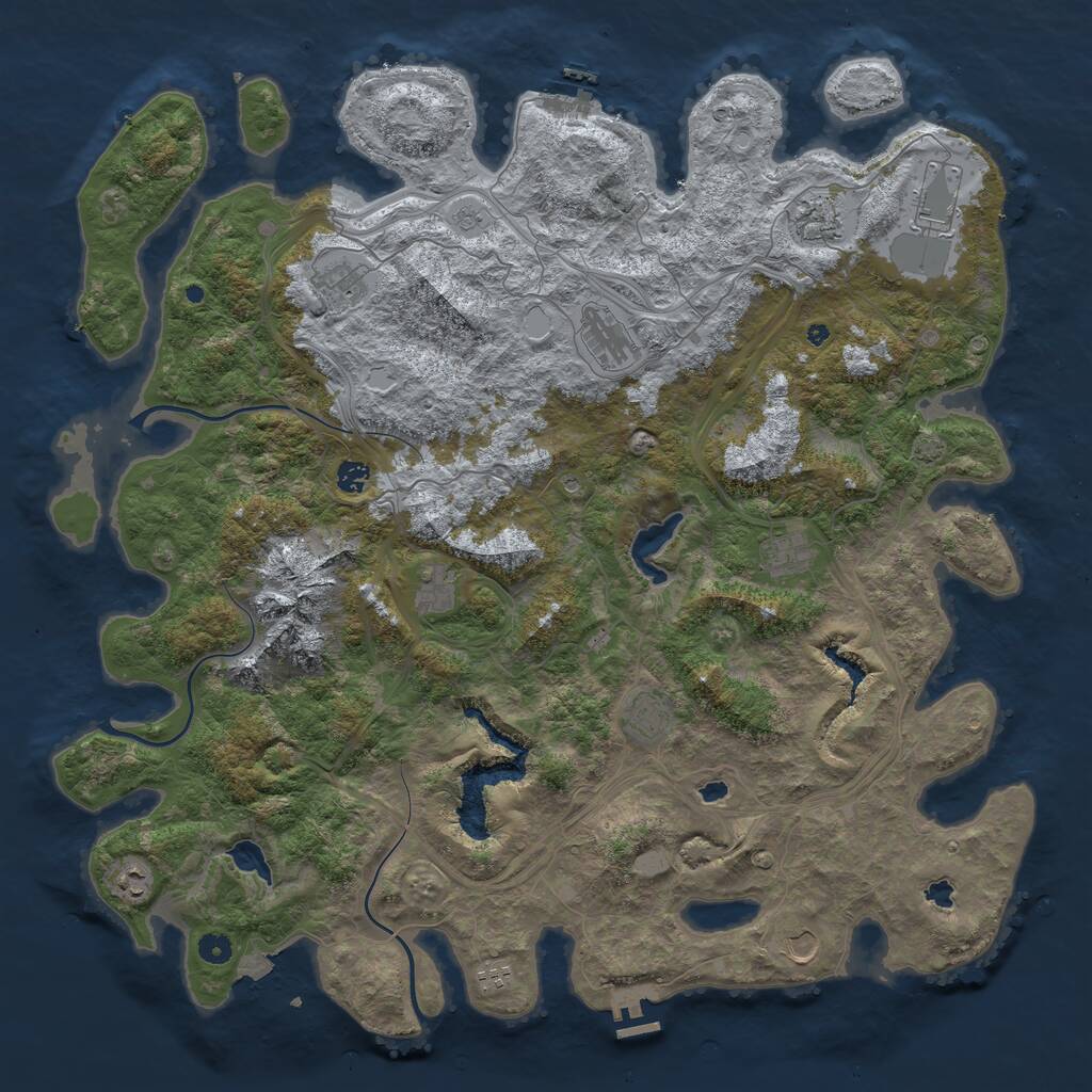 Rust Map: Procedural Map, Size: 5000, Seed: 1635344205, 17 Monuments